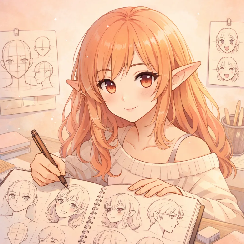 Portait de tête — Dessin